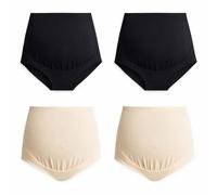 Mama Cotton Women's Over the Bump Maternity Knickers High Waist Full Coverage Pregnancy Underwear (Multicolour C 4 Pack, Size-XL)