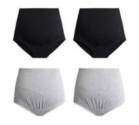 Mama Cotton Women's Over the Bump Maternity Knickers High Waist Full Coverage Pregnancy Underwear (Multicolour B 4 Pack, Size-L)