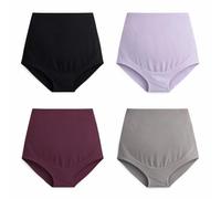 Mama Cotton Women's Over The Bump Maternity Panties High Waist Full Coverage Pregnancy Underwear (Color-MulticolorE 4 Pack, Size-XXL)