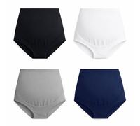 Mama Cotton Women's Over The Bump Maternity Panties High Waist Full Coverage Pregnancy Underwear (Color-MulticolorD 4 Pack, Size-L)