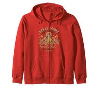 Mama Cute Mom Fun Feral Moms Social Club Graphic Wife Life Zip Hoodie