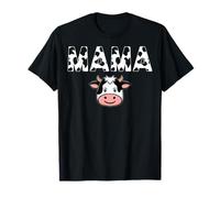 Mama Dairy Farming Cow Pattern Cow Lover Mom T-Shirt