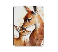 Mama Deer And Little Deer, Cute Animal Retro Poster Metal Tin Sign Chic Art Retro Iron Painting Bar People Cave Cafe Family Garage Poster Wall Decoration 12x16inch(30x40cm)