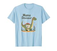 Mama Dinosaur: Cute Prehistoric Mom's Love T-Shirt, Men, Baby Blue, XXL