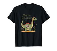 Mama Dinosaur: Cute Prehistoric Mom's Love T-Shirt, Men, Black, M