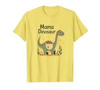 Mama Dinosaur: Cute Prehistoric Mom's Love T-Shirt, Men, Lemon, XXL