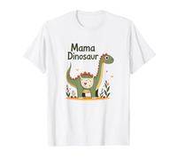 Mama Dinosaur: Cute Prehistoric Mom's Love T-Shirt, Men, White, M