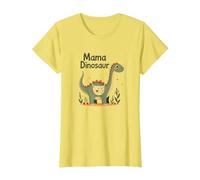 Mama Dinosaur: Cute Prehistoric Mom's Love T-Shirt, Women, Lemon, XS