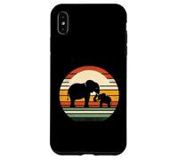 Mama Elephant And Baby Wildlife Love Retro Safari Case for iPhone XS Max