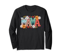Mama Floral Leopard Polka Dot Letters Design Long Sleeve T-Shirt
