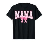 Mama Floral Toile Pink Watercolor Coquette Bow, Mom Life T-Shirt