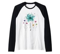 Mama Floral Watercolor Butterfly Sketch Raglan Baseball Tee