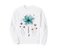 Mama Floral Watercolor Butterfly Sketch Sweatshirt