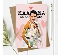 Mama Freddie Mercury Mothers Day Card - Queen Mother's Day Card - Music Lovers Card - Love You Mum Card - Funny Mothers Day Gift