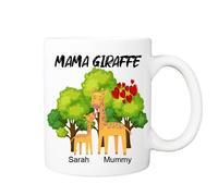 Mama Giraffe Personalised Name Mummy Mug, Presents for Mum, Novelty Mugs Women from Daughter, Christmas Funny Present Mothers Day, Best Mum Mother Birthday, Step mums mam
