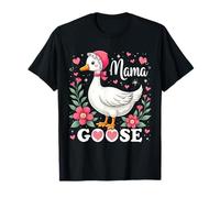 Mama Goose Cute Floral Mother’s Day Farm Animal Gift Graphic T-Shirt