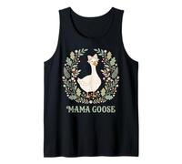 Mama Goose Floral Wreath Illustration Charming Bird Tank Top
