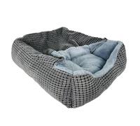 Mama halo Dog Beds for Extra-Large Dogs, Extra-Large Rectangle Puppy Beds Featuring Cave Hooded Blanket & Non-Slip Bottom, Cozy Anti-Anxiety Pet beds, Warm and Machine Washable (35 inches, Grey)