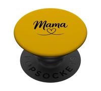 Mama Heart Minimalist Lettering Motherhood - Mustard Yellow PopSockets Adhesive PopGrip