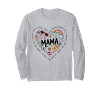 Mama Heart Positive Words Doodle Style Mom Long Sleeve T-Shirt