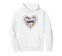 Mama Heart Positive Words Doodle Style Mom Pullover Hoodie