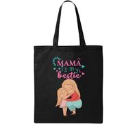 Mama Is My Bestie Natural Ecological Cotton Tote Bag Black