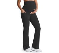 Mama Land Buttery Soft Maternity Flare Leggings, Black, M Petite