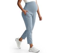 Mama Land Women's Maternity Jogger Over The Belly Stretchy Pregnancy Pants with Pockets Buttery Soft Lounge Activewear, Denim Blue, XL