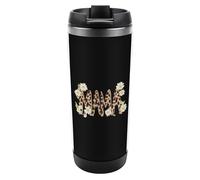 Mama Leopard Daisy Flower Fashion Coffee Tumblers Stainless Steel Insulated Travel Mug with Lid Reusable Drinking Bottle