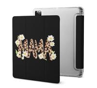 Mama Leopard Daisy Flower Stylish Tablet Case with Pen Holder Triple-fold Leather Protective Cover Compatible with IPad/IPAD Pro 2020 （11in）
