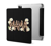 Mama Leopard Daisy Flower Stylish Tablet Case with Pen Holder Triple-fold Leather Protective Cover Compatible with IPad/IPAD Pro 2021 （11in）