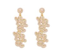 MAMA Letter Shining Rhinestone Handmade Colorful Beaded Crystal Drop Dangle Long Earrings Sweet Mother's Day Birthday Statement Jewelry Gifts for Women, Zinc, No Gemstone