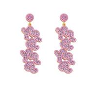 MAMA Letter Shining Rhinestone Handmade Colorful Beaded Crystal Drop Dangle Long Earrings Sweet Mother's Day Birthday Statement Jewelry Gifts for Women, Zinc, No Gemstone