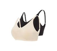 MAMA.LICIOUS Women's Mlilja Feed Me Bra Nf 2-p A. Noos, Black/Pack: Mellow Buff, S-M
