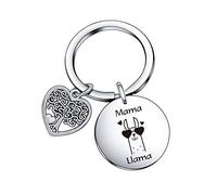 Mama Llama Gift for Mom Appreciation Gift Stepmom Gift for Mothers Day Gift Llama Lover Keychain for Mom Birthday Jewelry Alpaca Jewelry for Mother in Law Gift Llama animal gift
