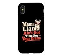 Mama Llama No Time For Drama Joke Llama Humor Case for iPhone X/XS