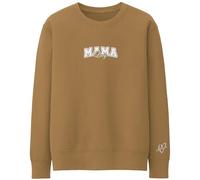 Mama Love Heart Personalised Sweatshirt Puff Print Custom Child Names Year Of Birth Jumper for Mother's Day Birthday Gift for Mum, XXL, Latte