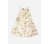Mama Luma Girls Flower Dress in White - White - 9 - 10 Yrs