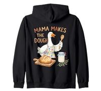 Mama Makes The Dough Funny Sourdough Baking Goose Design Zip Hoodie