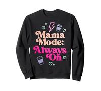 Mama Mode On Groovy Retro Coffee Heart Motherhood Sweatshirt