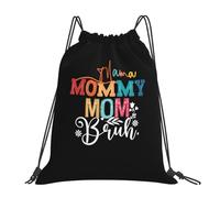Mama Mommy Mom Bruh Men Women Drawstring Bag Large String Backpack Lightweight Drawstring Backpack For Travel Yoga Sports