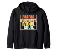 Mama Mommy Mom Bruh Mother's Day Funny Mom Vintage Women Zip Hoodie