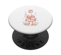 Mama Mother's Day Goose Bow Tie Drinking Coffee Farmer PopSockets Adhesive PopGrip