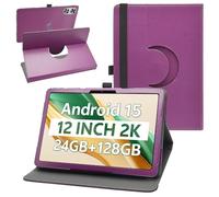 MAMA MOUTH Case for Logicom Tab Fold 12 Inch Tablet,Purple | 360°Rotating PU Leather Sleeve