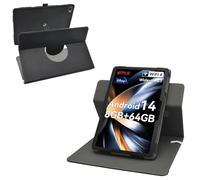 MAMA MOUTH for Urao C10 Case,360 Degree Rotary Stand with Cute Pattern Cover for Lville LVEC10/MUISOO MUIC1101/HiGrace C10/CZZ C10/ZOFYWNAS C10/Hakaug C10/Kotsren C11 10.1" Tablet Cases,Black