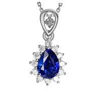 Mama Necklace for Women, Sapphire Necklace for Girls with Silver VS Very Good Cut Gemstone 18K Luxurious Ladies Necklace