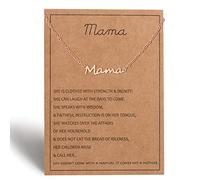 Mama Necklace for Women - Silver, Gold & Rose Gold Jewelry, Gift for New or Expecting Mom, Pregnant Friend With Cards, Gold Plated, No Gemstone