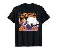 Mama Needs a Boo-ze Break, Funny Tired Ghost mom Halloween T-Shirt