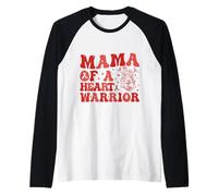 Mama of A Heart Warrior CHD Awareness Heart Disease Raglan Baseball Tee