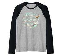 Mama of The Birthday Mermaid Magic Raglan Baseball Tee